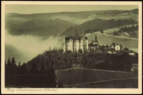 Ansichtskarte Lauenstein-Ludwigsstadt Burg Lauenstein mit Talnebel 1928