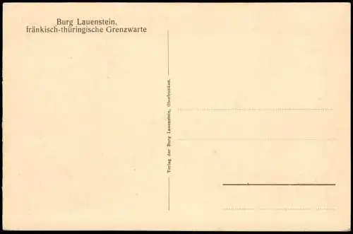 Ansichtskarte Lauenstein-Ludwigsstadt Burg Lauenstein mit Talnebel 1928