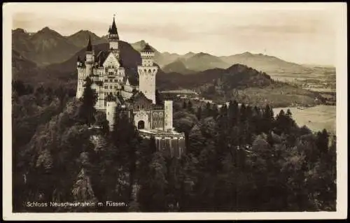 Ansichtskarte Schwangau Schloss Neuschwanstein - Fotokarte 1934