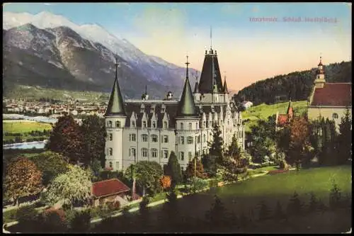 Ansichtskarte Innsbruck Schloß Mentelberg und Stadt 1914