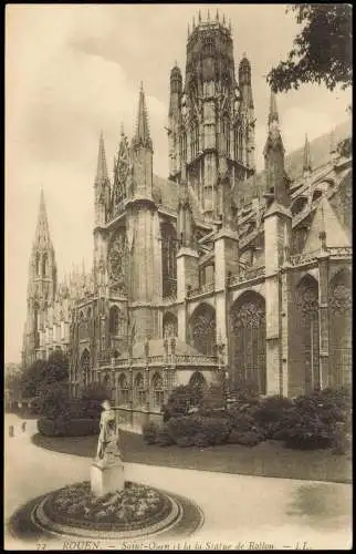 CPA Rouen Saint-Ouen et la la Statue de Rollon 1917