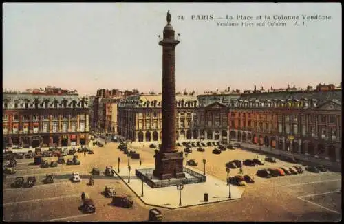 CPA Paris La Place et la Colonnе Vendôme 1916