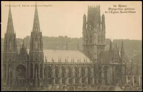 CPA Rouen Perspective générale de l'Eglise Saint-Ouen 1923