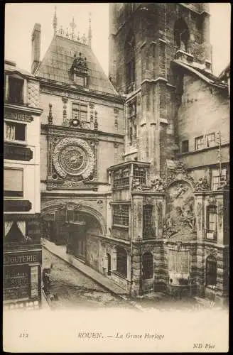 CPA Rouen La Grosse Horloge 1916