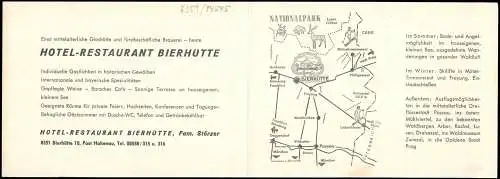 Bierhütte-Hohenau (Niederbayern) HOTEL-RESTAURANT Werbekarte Innenansichten 1972