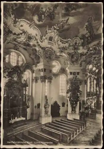 Ansichtskarte Steingaden Decke und Kanzel Wahlfahrtskirche 1940