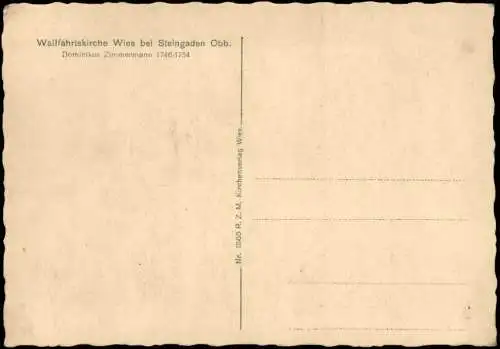 Ansichtskarte Steingaden Decke und Kanzel Wahlfahrtskirche 1940