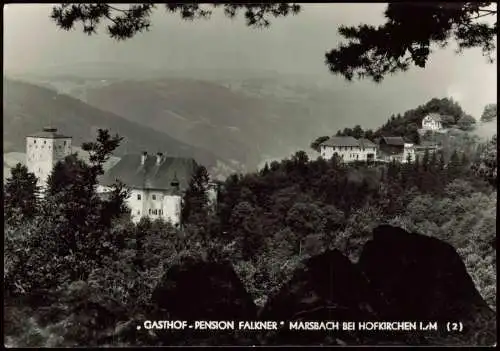 Ansichtskarte Marsbach Gasthof Pension Falkner bei Hofkirchen 1963