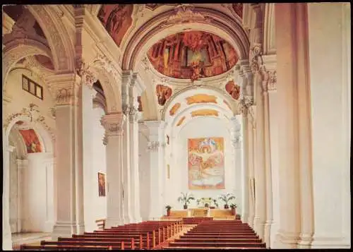 Ansichtskarte Passau barockes Kirchenschiff St. Nikola Kirche Altar 1980