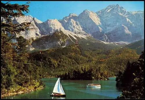 Ansichtskarte Garmisch-Partenkirchen Eibsee mit Zugspitze 1982