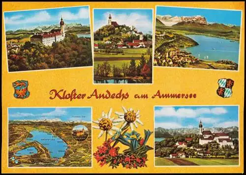 Ansichtskarte Andechs Kloster Lankarte Luftbild Mehrbildkarte 1978