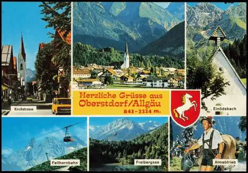 Oberstdorf (Allgäu) Mehrbild AK Kirchstrasse Almabtrieb uvm 1978