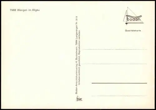 Ansichtskarte Wangen Allgäu Straßen, Schwimmbad, Kreissparkasse 1981