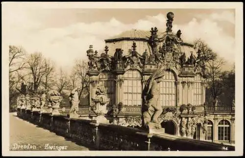 Innere Altstadt-Dresden Dresdner Zwinger - Figuren - Fotokarte 1930