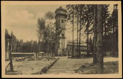 Ansichtskarte Scheibenberg (Erzgebirge) Aussichtsturm Restaurant 1940