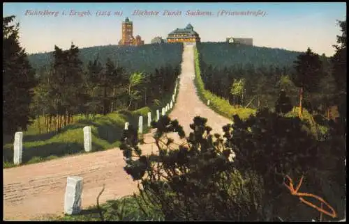 Ansichtskarte Oberwiesenthal Fichtelberghaus und Wetterwarte 1915