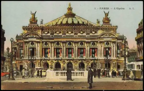 CPA Paris L'Opéra - belebt 1924