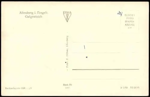 Ansichtskarte Altenberg (Erzgebirge) Galgenteich - Fotokarte 1965