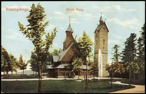 Brückenberg-Krummhübel Karpacz Górny Karpacz Stabkirche Wang Riesengebirge 1911