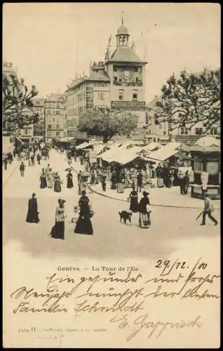 Ansichtskarte Genf Genève La Tour de l'Ile 1900