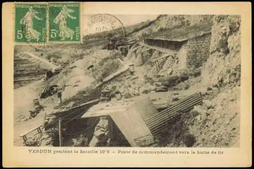 CPA Verdun Poste de commandement vers la butte de tir 1919  Feldpost