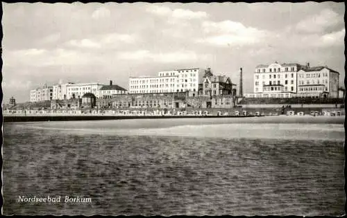 Ansichtskarte Borkum Blick vom Meer 1964