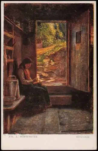 Künstlerkarte (Gemälde Kunstwerke) JOS. E. HORWARTER Mütterchen 1910