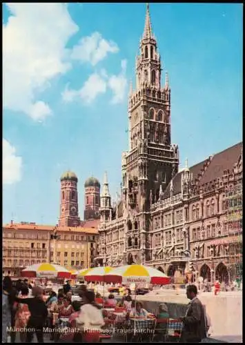 Ansichtskarte München Marienplatz, Rathaus, Frauenkirche 1975