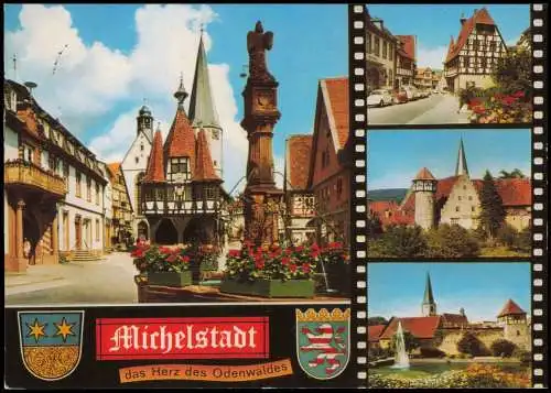 Ansichtskarte Michelstadt Mehrbildkarte mit 4 Ortsansichten 1987