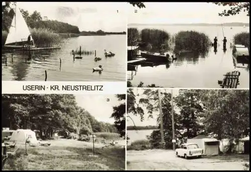 Userin DDR Mehrbildkarte Ortsansichten u.a. Campingplatz 1986