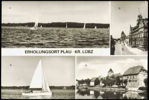 Ansichtskarte Plau (am See) Plauer See, Marktplatz, Strandstraße 1985