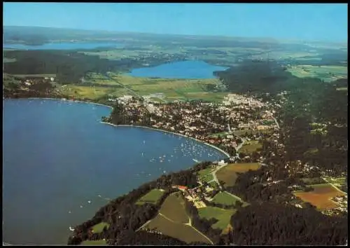 Ansichtskarte Herrsching am Ammersee Luftbild mit Pilsen- und Wörthsee 1987