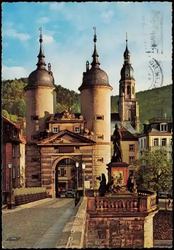 Ansichtskarte Heidelberg Partie am Brückentor 1962