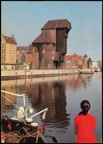 Postcard Danzig Gdańsk Nad Motławą. Żuraw-brama miejska 1978