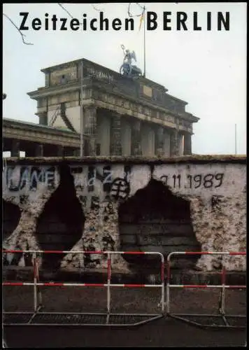 Ansichtskarte Mitte-Berlin Brandenburger Tor Berliner Mauer 1997