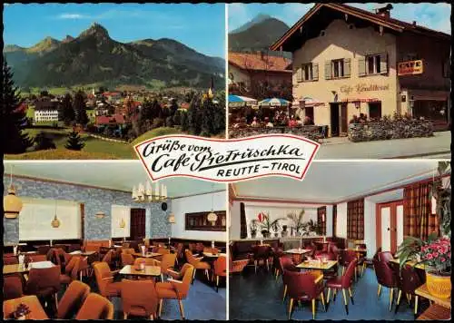 Reutte Mehrbildkarte mit Ansichten Konditorei-Café Pietruschka 1980