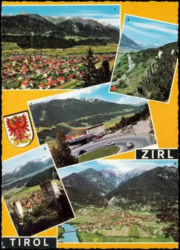 Zirl Mehrbildkarte u.a. mit Rasthaus Zirlerberg und Ruine Fragenstein 1980