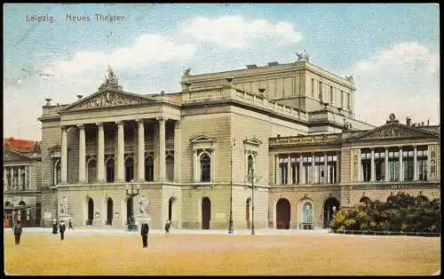 Ansichtskarte Leipzig Neues Theater (Straßen-Ansicht) 1918