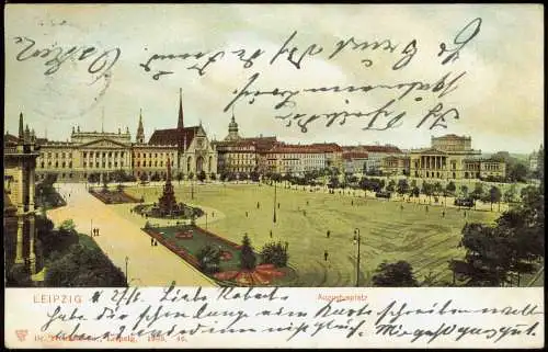 Ansichtskarte Leipzig Augustusplatz (Gesamtansicht) 1906/1903