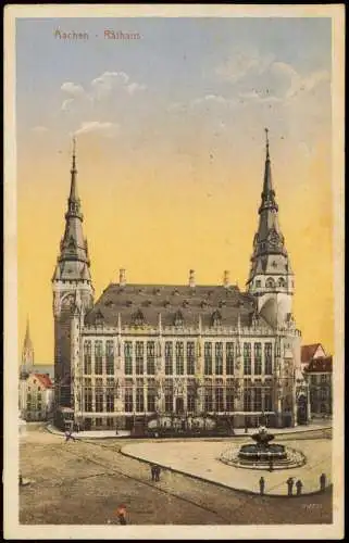 Ansichtskarte Aachen Rathaus (Town Hall Building) 1911