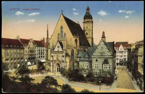 Ansichtskarte Leipzig Partie an der Thomaskirche 1913