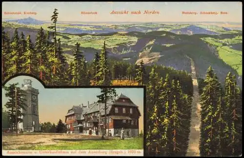 Berghotel Auersberg mit Aussichtsturm mit Panoramablick