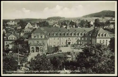 Ansichtskarte Oberschlema-Bad Schlema Panorama-Ansicht mit Welt-Kurhaus 1920