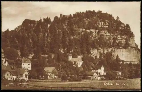 Ansichtskarte Oybin Berg Oybin und Umland-Häuser 1925