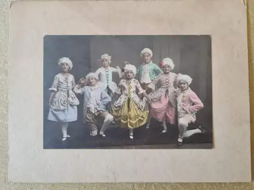 Fotokunst Kinder in feiner Kleidung Adel Colorfoto 1917 Privatfoto