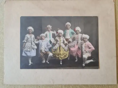 Fotokunst Kinder in feiner Kleidung Adel Colorfoto 1917 Privatfoto