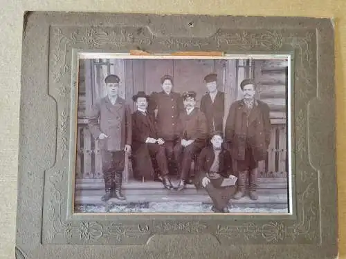 .Russland Rußland Россия Gruppenbild vor Blockhaus 1918 Privatfoto