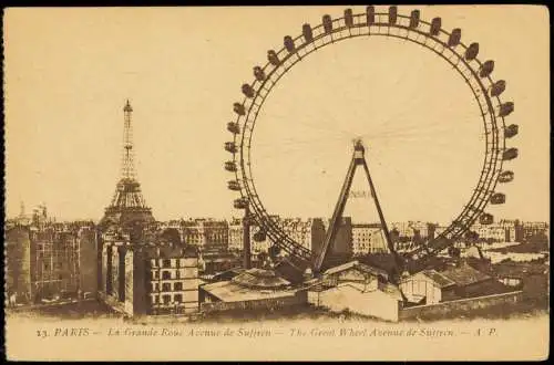 CPA Paris Eiffelturm Tour Eiffel Riesenrad 1918