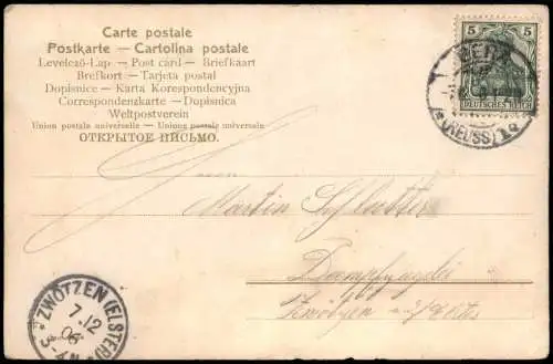 Ansichtskarte  Mädchen Künstlerkarte Kind mit Brief Kleeblatt 1906