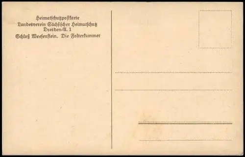 Weesenstein (Müglitz) Schloß Weesenstein. Die Folterkammer 1925